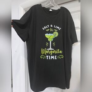 Black Margarita Time Graphic Tee. New